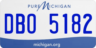 MI license plate DBO5182