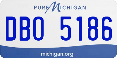 MI license plate DBO5186