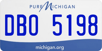 MI license plate DBO5198