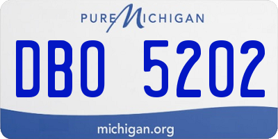 MI license plate DBO5202
