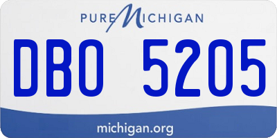 MI license plate DBO5205
