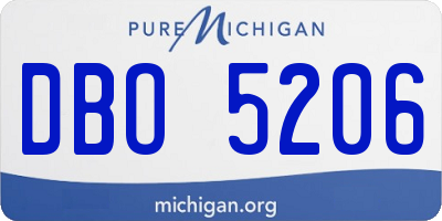 MI license plate DBO5206