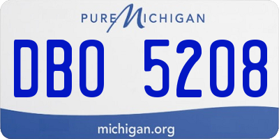 MI license plate DBO5208