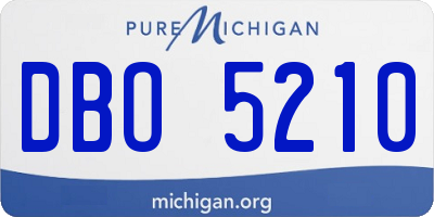 MI license plate DBO5210