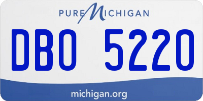MI license plate DBO5220
