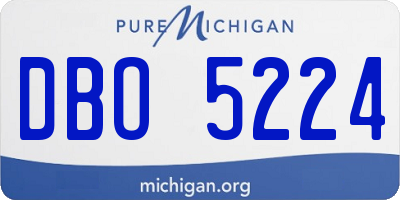 MI license plate DBO5224