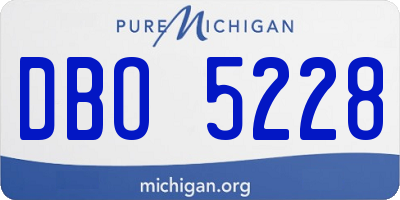 MI license plate DBO5228