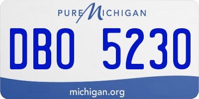 MI license plate DBO5230