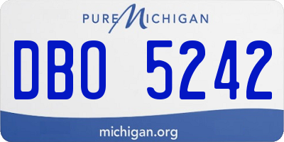 MI license plate DBO5242