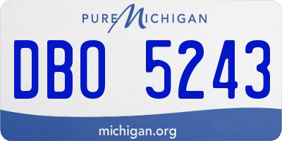 MI license plate DBO5243