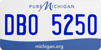 MI license plate DBO5250