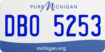 MI license plate DBO5253