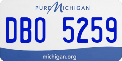 MI license plate DBO5259