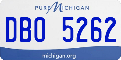 MI license plate DBO5262