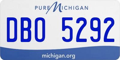 MI license plate DBO5292