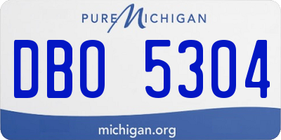 MI license plate DBO5304