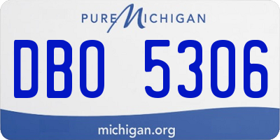 MI license plate DBO5306