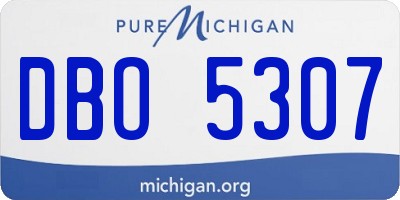 MI license plate DBO5307