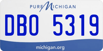 MI license plate DBO5319