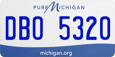 MI license plate DBO5320