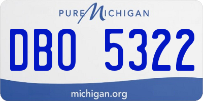 MI license plate DBO5322