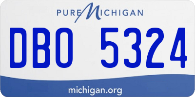 MI license plate DBO5324