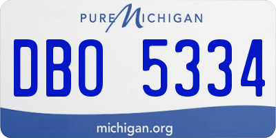MI license plate DBO5334