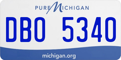 MI license plate DBO5340
