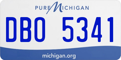 MI license plate DBO5341