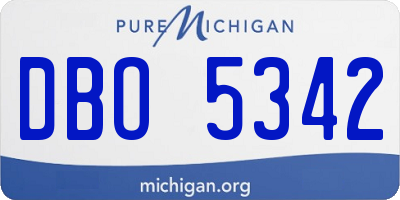 MI license plate DBO5342