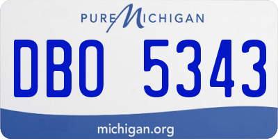 MI license plate DBO5343