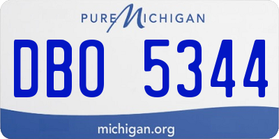 MI license plate DBO5344