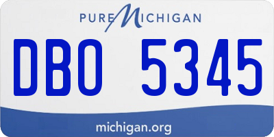 MI license plate DBO5345