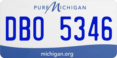 MI license plate DBO5346