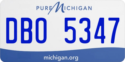 MI license plate DBO5347