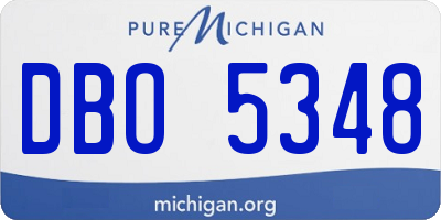 MI license plate DBO5348