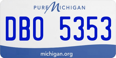 MI license plate DBO5353