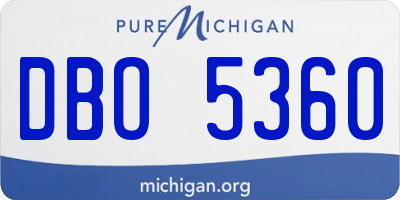MI license plate DBO5360