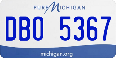 MI license plate DBO5367