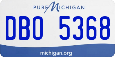 MI license plate DBO5368
