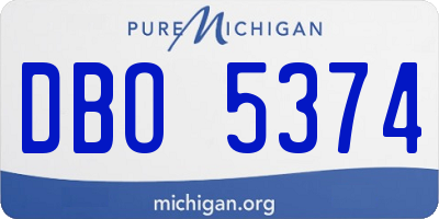 MI license plate DBO5374