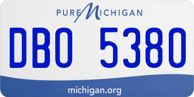 MI license plate DBO5380