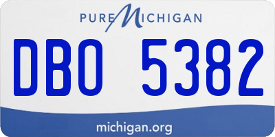 MI license plate DBO5382
