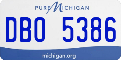 MI license plate DBO5386