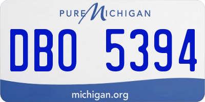 MI license plate DBO5394