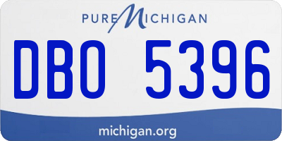 MI license plate DBO5396