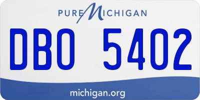 MI license plate DBO5402