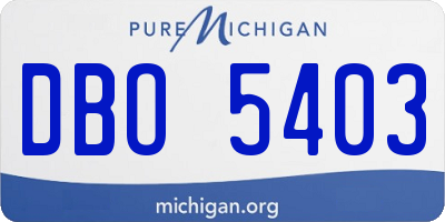 MI license plate DBO5403