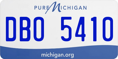 MI license plate DBO5410