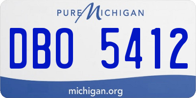 MI license plate DBO5412